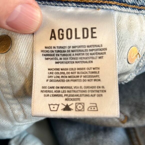 AGOLDE Los Angeles Denim Jeans Size 26 Light Wash‎ High Rise Wide Leg Casual